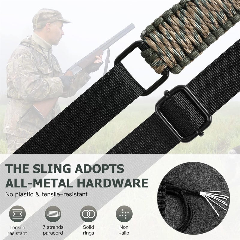 DDOUT 2 Point Rifle Sling, 550 Paracord Gun Sling for Rifle with Tri-Lock Swivels and Quick Adjustable Length Strap for Shooting, Hunting and Range - Image 3